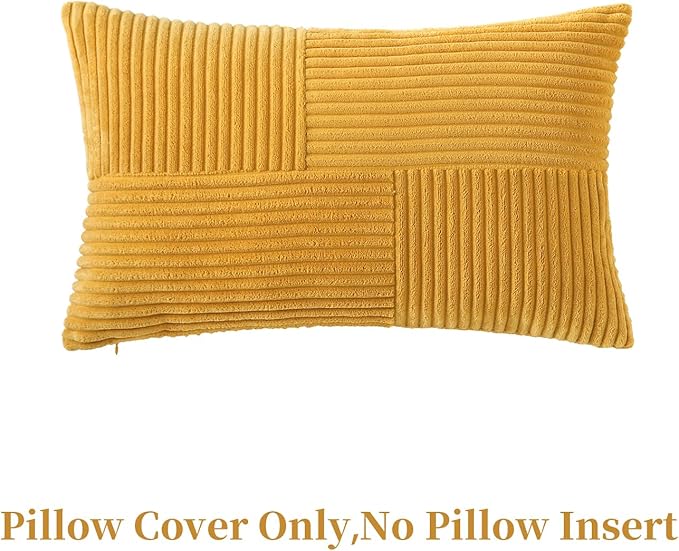 Yellow Lumbar Throw Pillow Covers 16x24 inch, Farmhouse Home Decor, Boho - Image 3