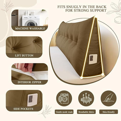 Headboard Pillow Queen, Large Triangular Wedge Headboard Pillow - Image 5