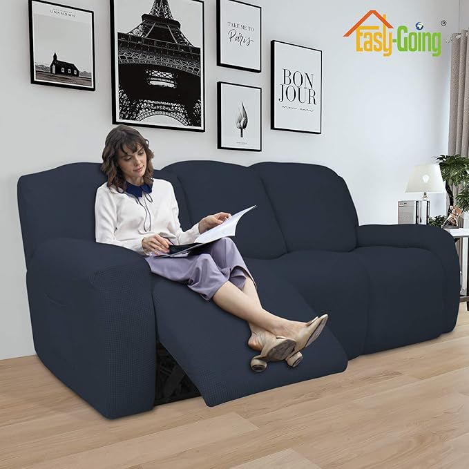 Easy-Going 8 Pieces Recliner Sofa Stretch Sofa Slipcover Sofa Cover Furniture - Image 2