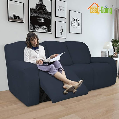 Easy-Going 8 Pieces Recliner Sofa Stretch Sofa Slipcover Sofa Cover Furniture - Image 2