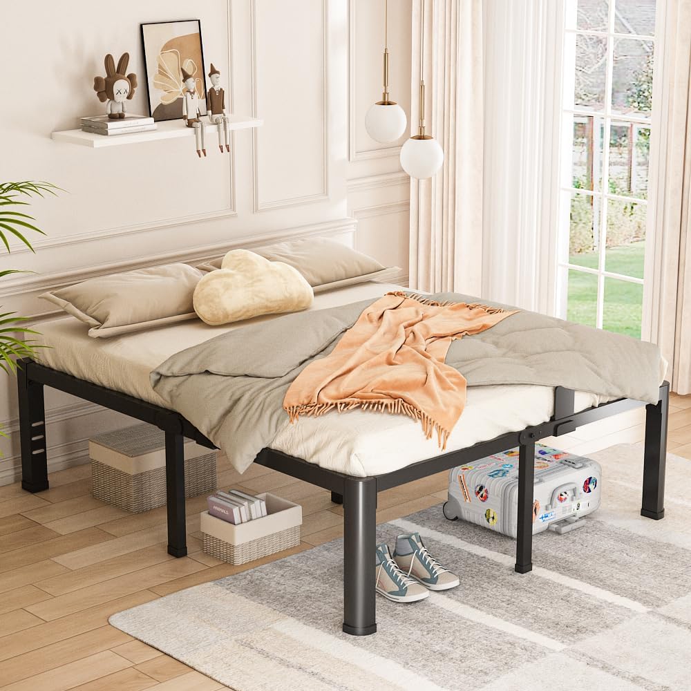 Bilily 18 inch Queen Bed Frame Metal Platform with Round Corner Legs,3500 LBS...