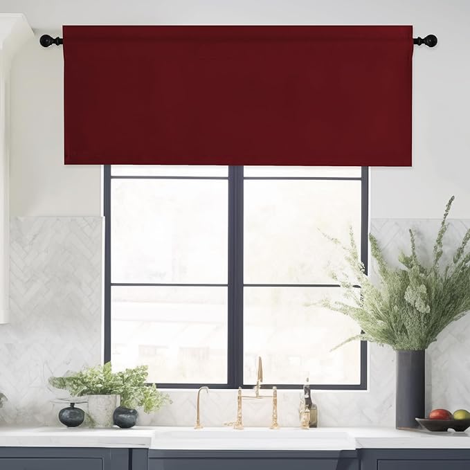 NICETOWN 4 Panels Red Kitchen Valances - Image 6