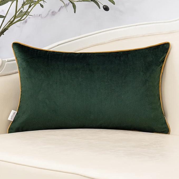 Yangest Green Throw Pillow Cover Velvet Cushion Cover Branches Rectangular - Image 2