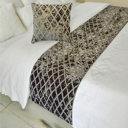 The HomeCentric King/Queen/Twin Grey Decorative Bed Runner King 90"x18" Bed by TheHomeCentric