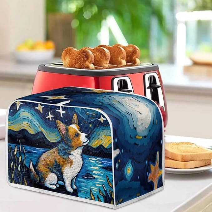 ZFRXIGN Corgi Toaster Cover Small Appliance Covers Starry Night Toaster Cover 2 - Image 3