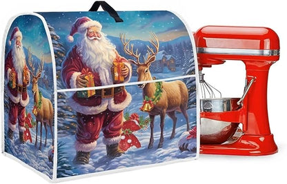 Christmas Stand Mixer Cover for Kitchen Aid 4.5-5 Qt Mixer, Santa Claus Elk - Image 5