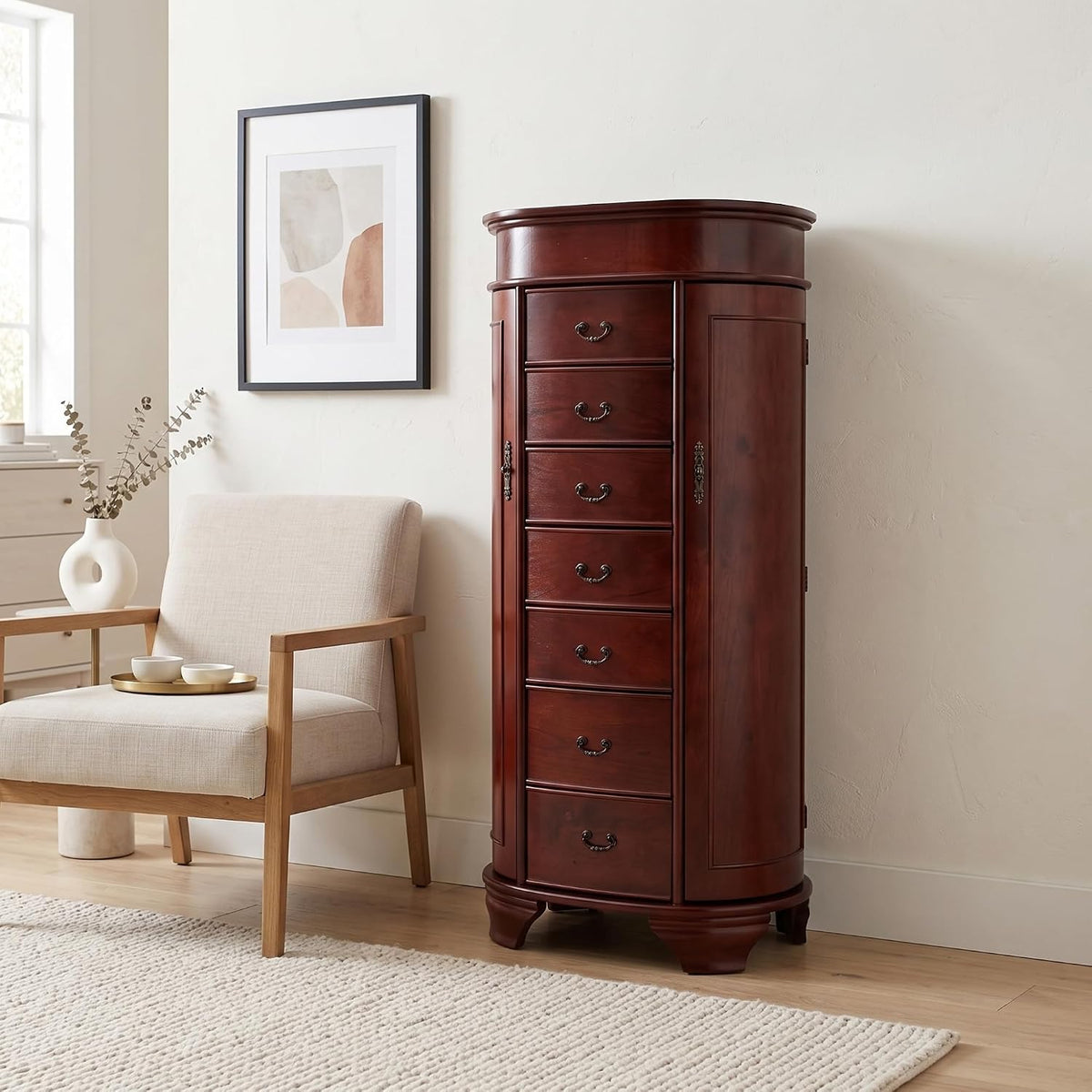 hives and honey daley oval jewelry armoire, stylish, main product view