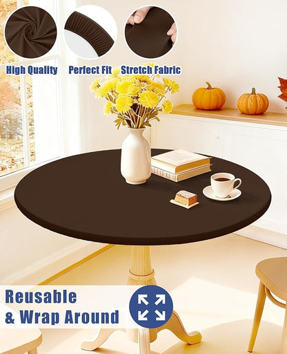 Round Spandex Tablecloth, Elastic Fitted Waterproof Tablecloths - Image 5