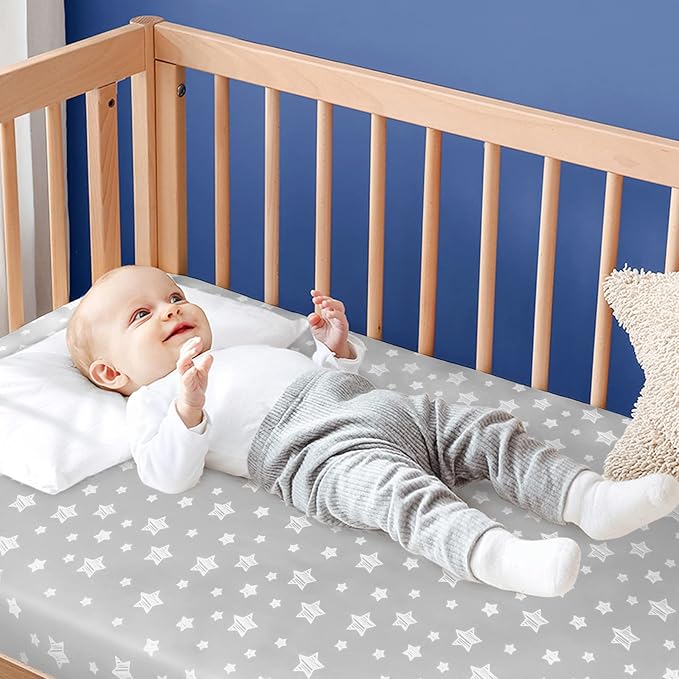 Crib Sheets for Boys or Girls 4 Pack, Fitted Crib Sheet for Standard Size Crib - Image 4