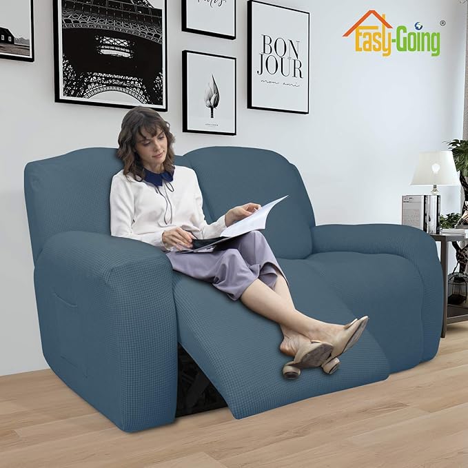 Easy-Going 6 Pieces Recliner Loveseat Stretch Sofa Slipcover Sofa Cover - Image 2