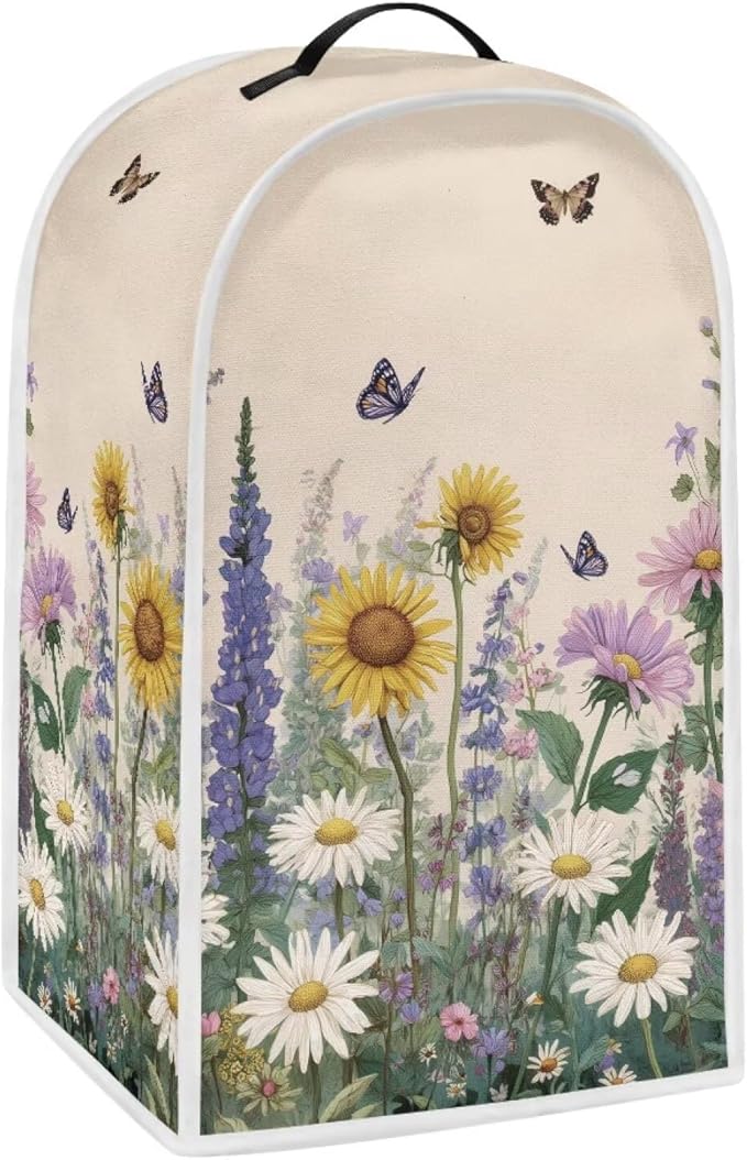 Talayituse Sunflower Daisy Lavender Butterfly Print Blender Dust Cover - Image 2