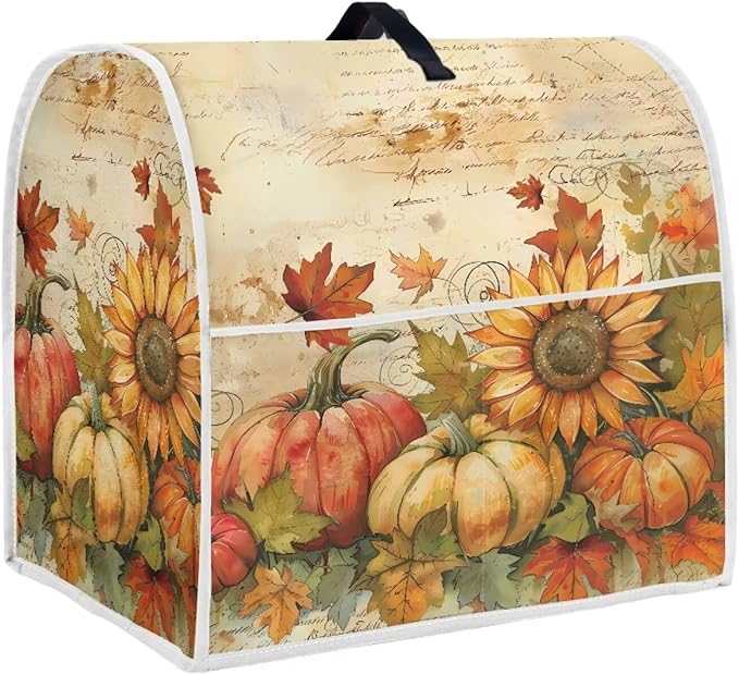 Pumpkin Mixer Cover for Kitchen Aid 4.5-5 Qt Mixer, Maple Leaf Small Appliance by HUISEFOR