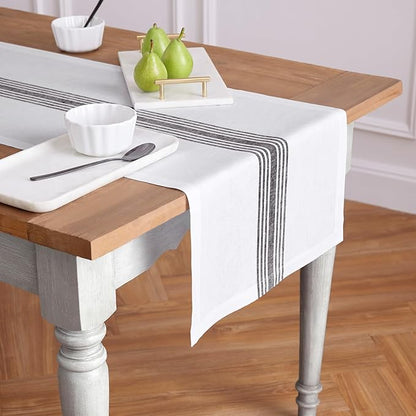 Solino Home Stripe Linen Table Runner 108 Inches Long - Image 2