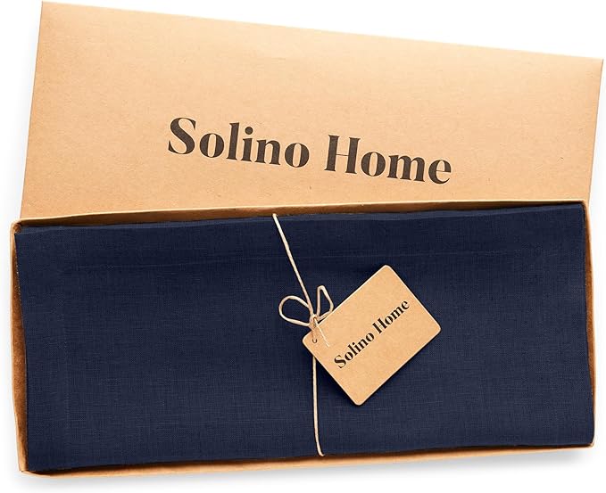 Solino Home Linen Navy Blue Table Runner 48 Inches - Image 5