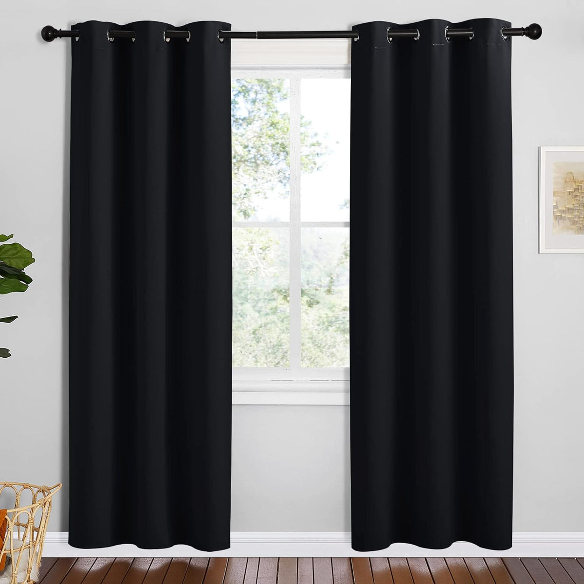 nicetown bathroom blackout thermal curtains, 2 panels, 42, main product view