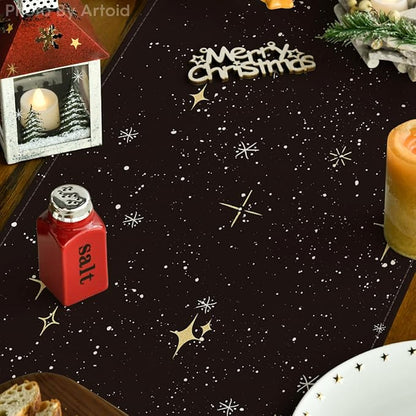 Artoid Mode Xmas Trees Black Merry Christmas Table Runner, Seasonal Winter - Image 5