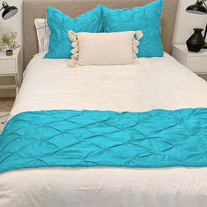 Bed Runner Set - 100% Pure Cotton 800 Thread Count - Luxury 1 Pinch Pleated Bed - Image 2