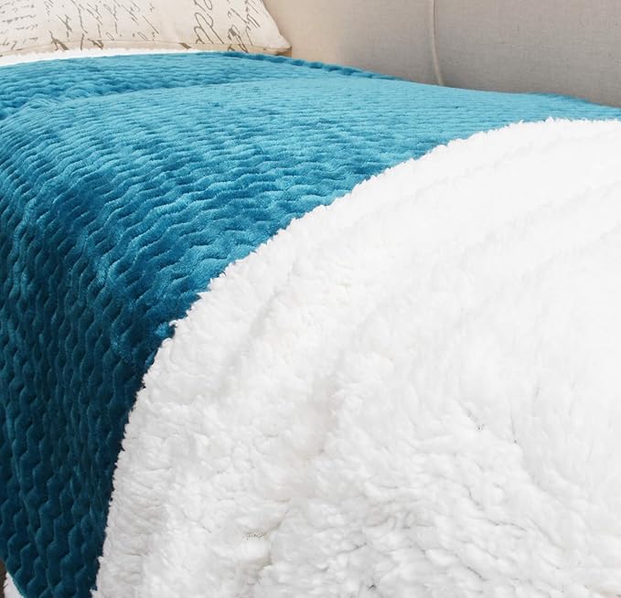 Catalonia Sherpa Throws Blanket, Super Soft Comfy Fluffy Fuzzy Fleece Plush - Image 5
