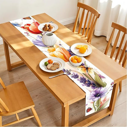 Floral Table Runner – 13x72 Inch Spring Summer Table Decor - Image 3