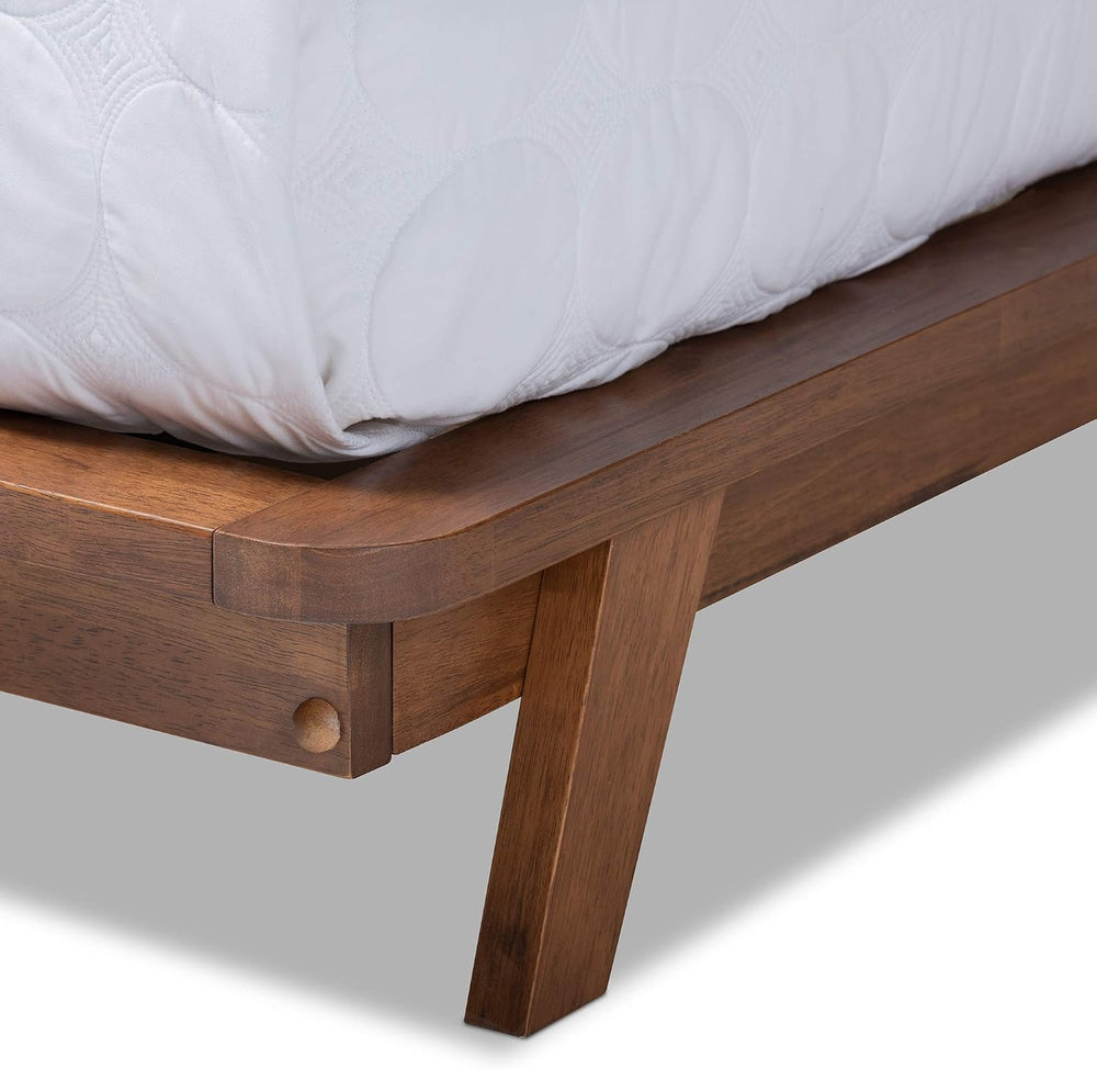 Baxton Studio Beds (Platform), Queen, Beige/Walnut