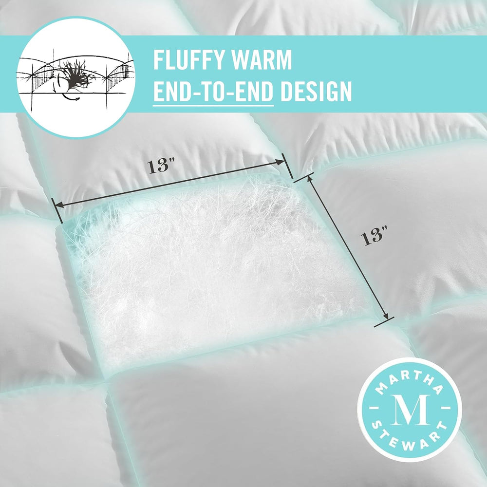 Martha Stewart Luxury White Goose Feathers Down Fiber Comforter Queen Size