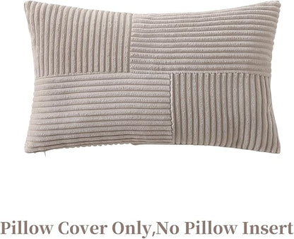 Taupe Lumbar Throw Pillow Covers 16x24 inch, Farmhouse Home Decor, Boho - Image 3