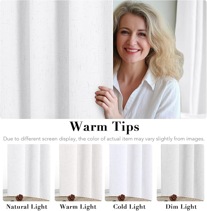 H.VERSAILTEX Linen Blackout Curtains Durable Thick Textured Linen Look 100% - Image 6
