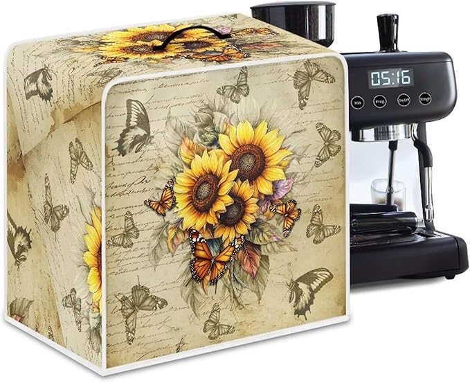 Mumeson Butterfly Sunflower Coffee Maker Cover, Universal Waterproof and - Image 6