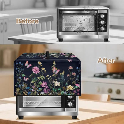 Microwave Dust Cover, Floral Heat-Resistant Waterproof Polyester Fabric - Image 4