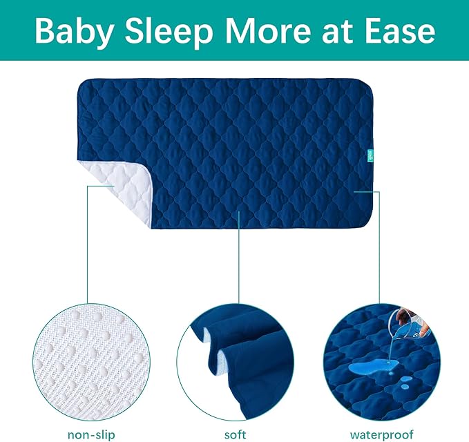 Waterproof Crib Mattress Protector Pad Cover 28" x 52", Anti Slip & Absorbent - Image 2