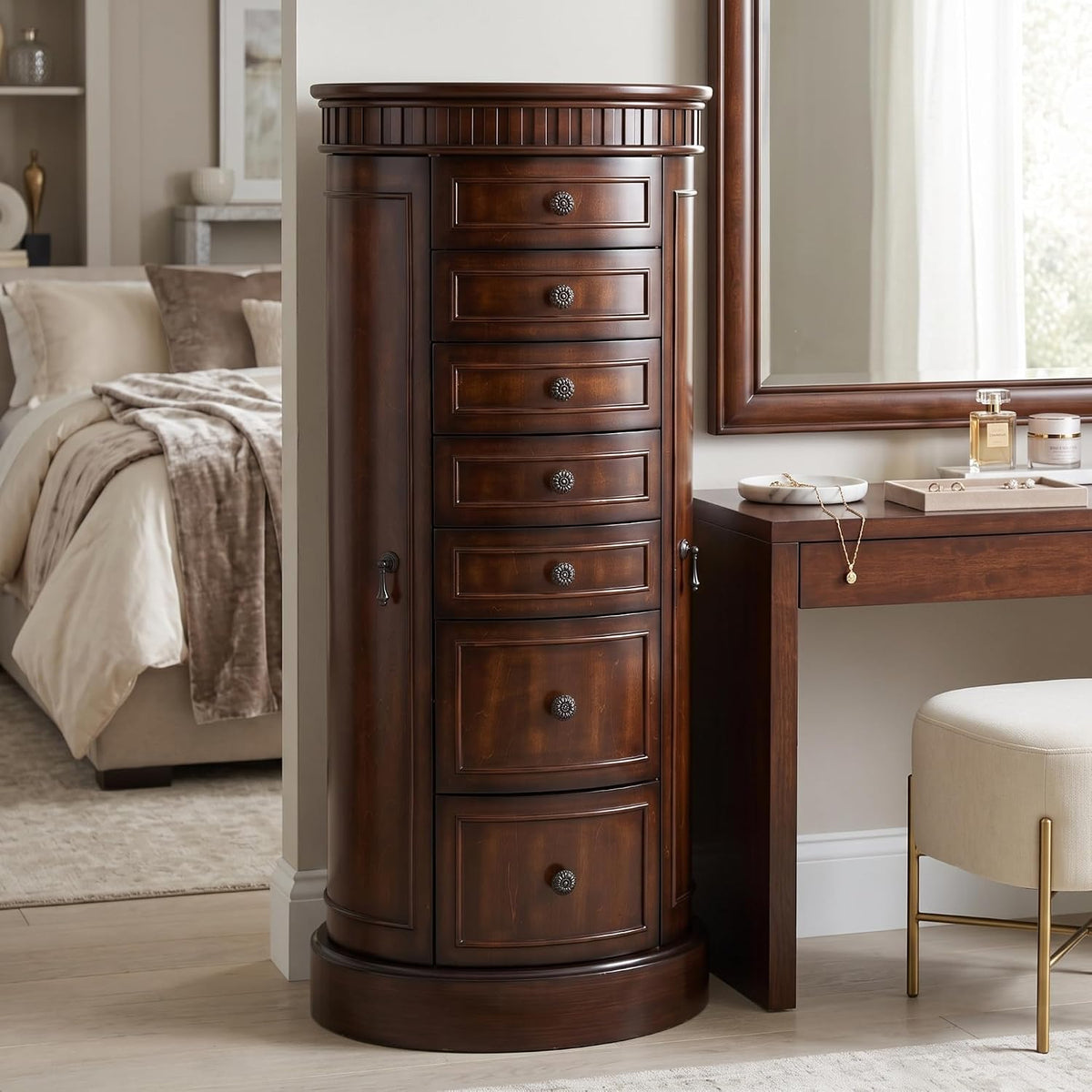hives and honey bailey oval standing jewelry armoire, main product view