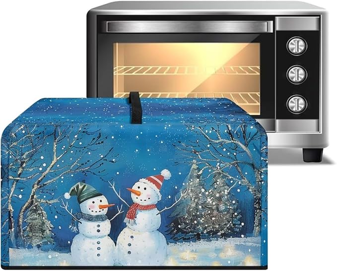 Microwave Oven Cover, Christmas Snowman Heat-Resistant Polyester Machine - Image 2