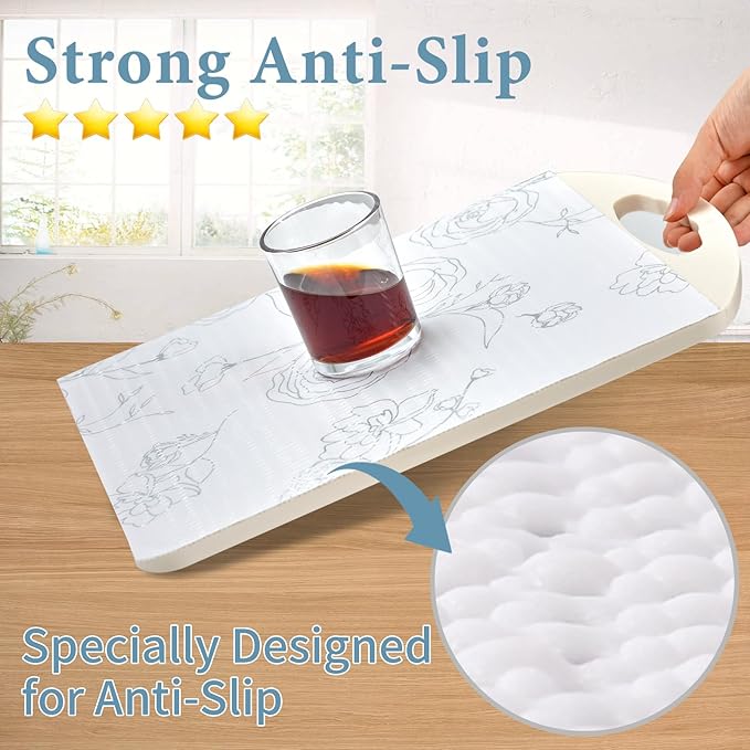 Shelf Liners for Kitchen Cabinets 12in x 30FT Non Adhesive Drawer Liner Sliver - Image 3