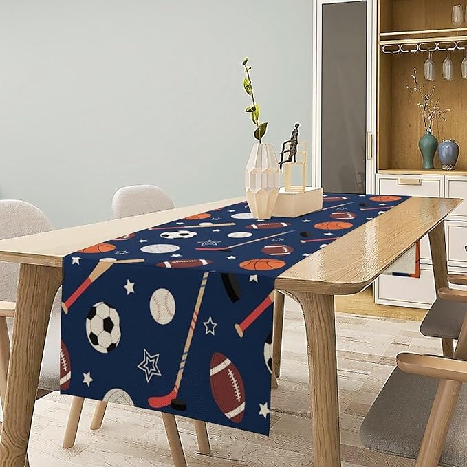 Sport Table Runner Basketball Soccer Baseball Football Hockey Sports Game Days - Image 2