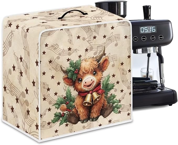 Christmas Coffee Maker Cover, Dustproof Washable Highland Cow Coffee Machine by Unknown