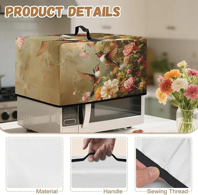 Microwave Oven Dust Cover, Hummingbird Polyester Waterproof Microwave Dust - Image 7