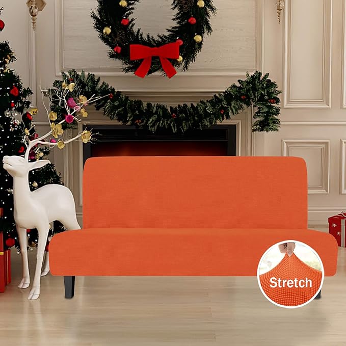 Easy-Going Stretch Futon Slipcover Armless Futon Bed Cover Furniture Protector - Image 2