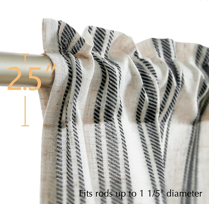 jinchan Linen Striped Valance Window Treatment - Image 6
