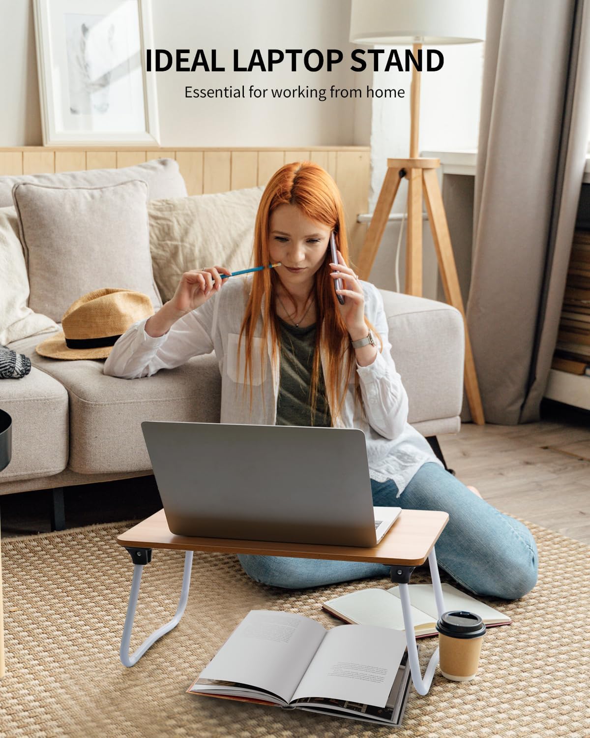 ruxury foldable lap desk laptop stand bed desk, close-up detail