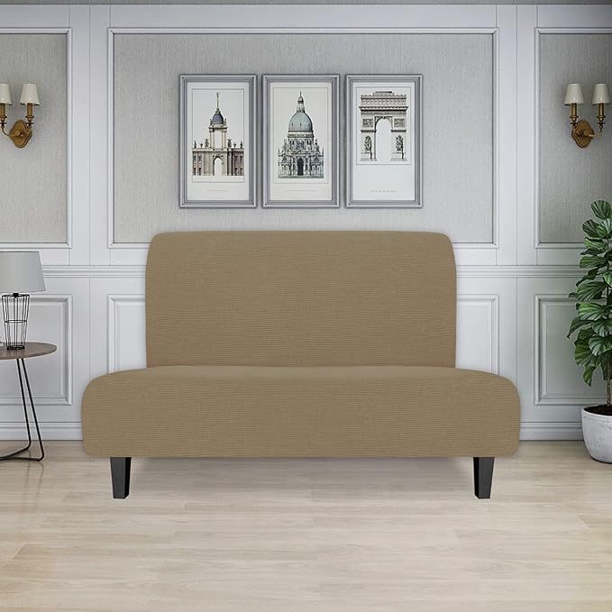 Easy-Going Stretch Futon Slipcover Armless Futon Bed Cover Furniture Protector - Image 2