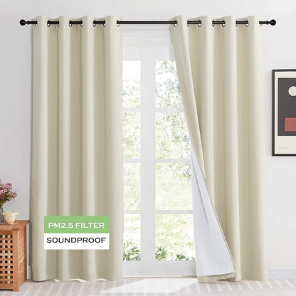 KGORGE Soundproof & Dust Particle Filtering Curtains 100% Blackout Window Cover by KGORGE