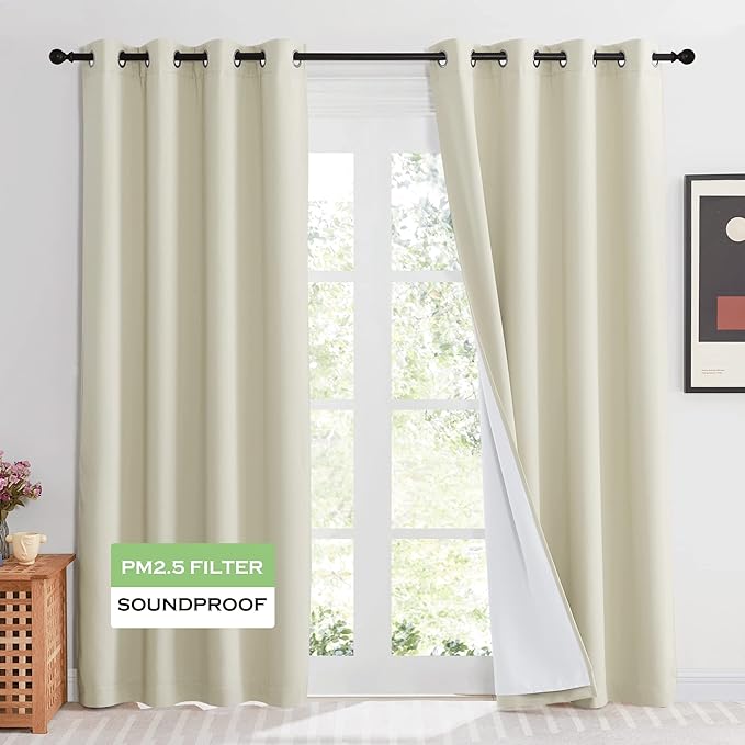 KGORGE 4-in-1 Soundproof Anti Dust 100% Blackout Curtains by KGORGE