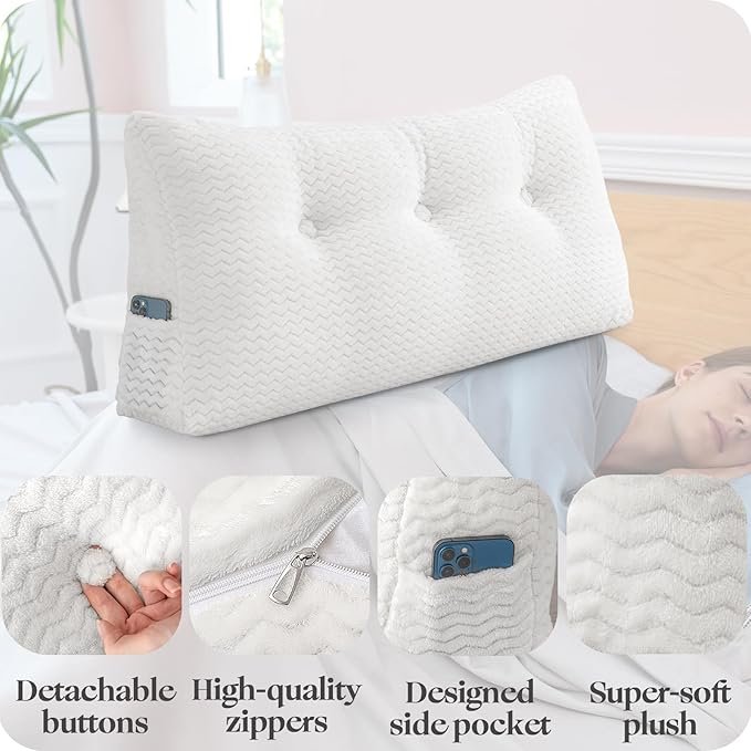 Large Bolster Triangular Headboard Wedge Backrest Positioning Support Bed Rest - Image 3
