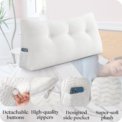 Large Bolster Triangular Headboard Wedge Backrest Positioning Support Bed Rest - Image 3