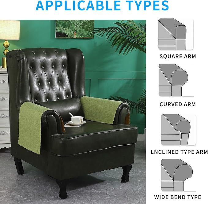 Sofa Arm Cover, Non Slip Couch Arm Cover Washable Recliner Chair Armrest Covers - Image 5