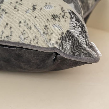 Yangest Grey Leaf Rectangle Pillow Cover Cut Velvet Cushion Cover Luxury Modern - Image 4