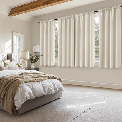 miulee cream beige room darkening bedroom curtains 63 showing dimensions