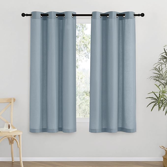 NICETOWN Thick Linen Blend Curtains Flax Textured by NICETOWN