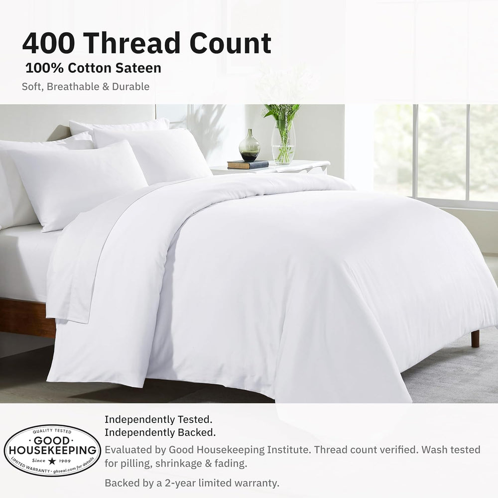 California Design Den Luxury Twin XL Duvet Cover Sets, White