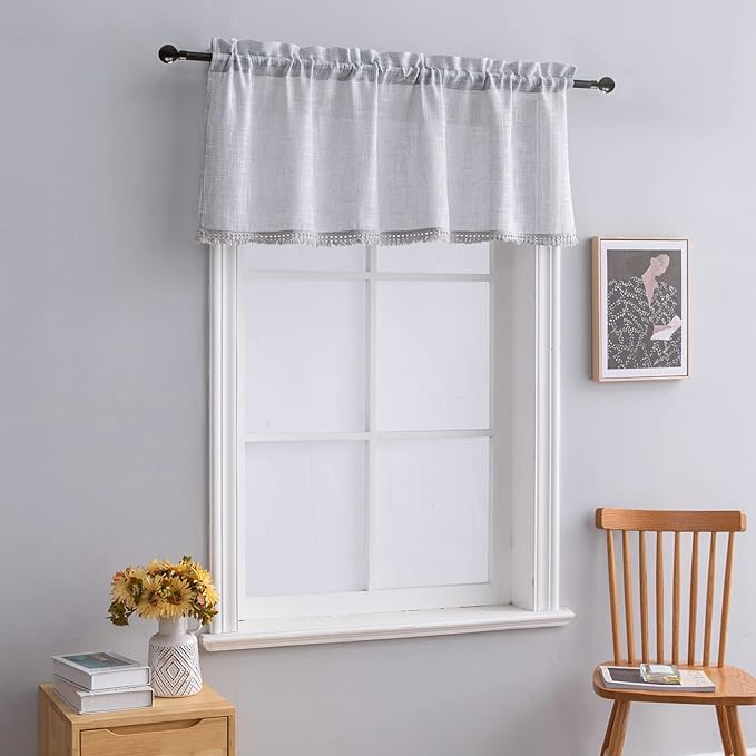 Beda Home Tassel Linen Textured Swag Valances - Image 5